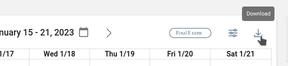 The download calendar button in TigerCenter